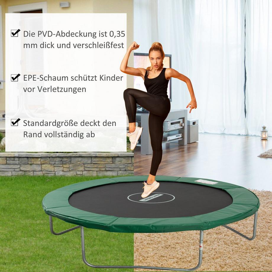 Northio  Randabdeckung Trampolin Zubehör, Ø 244 Cm, Witterungsbeständig, Pvc Pe, Grün 