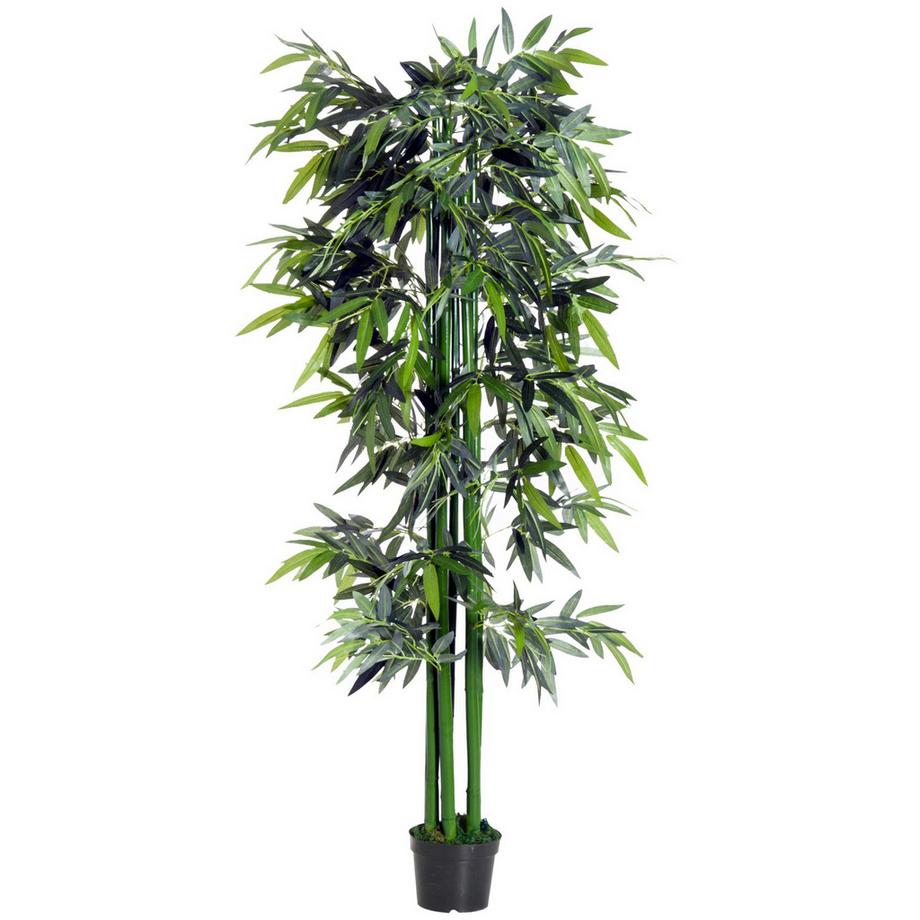 Plante Artificielle 180 Cm Bambou Artificiel Avec Pot De Fleurs, Plante D'Intérieur Trompeusement Réelle, Vert
