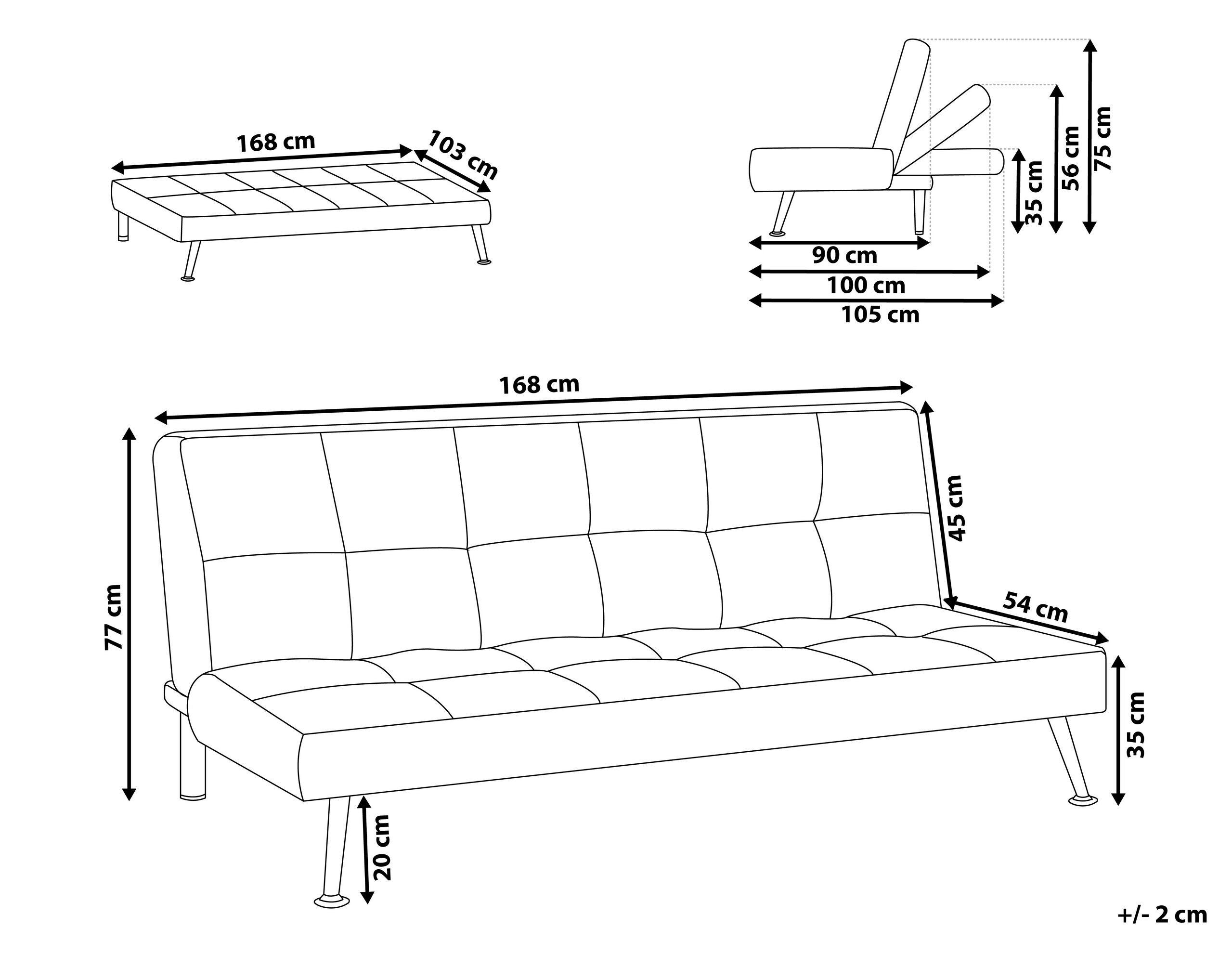 Beliani Schlafsofa aus Polyester Retro HASLE  