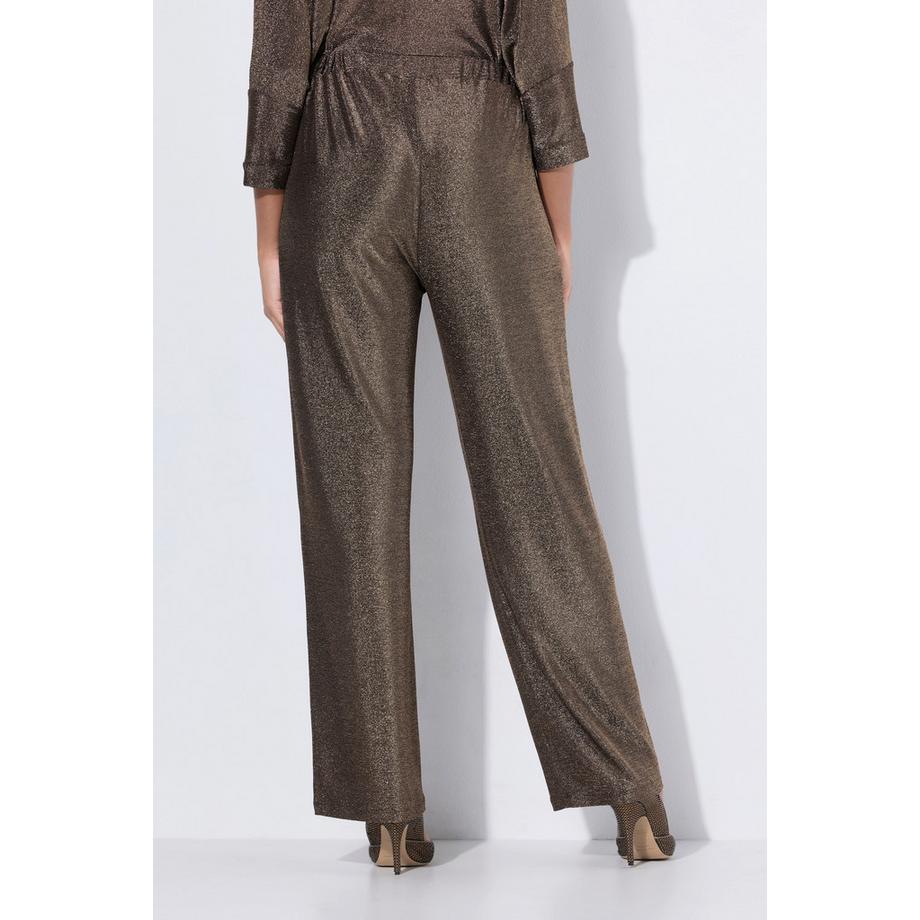 Ulla Popken Rose Pantalon Paillettes Jambes Évasées Ceinture Élastique  