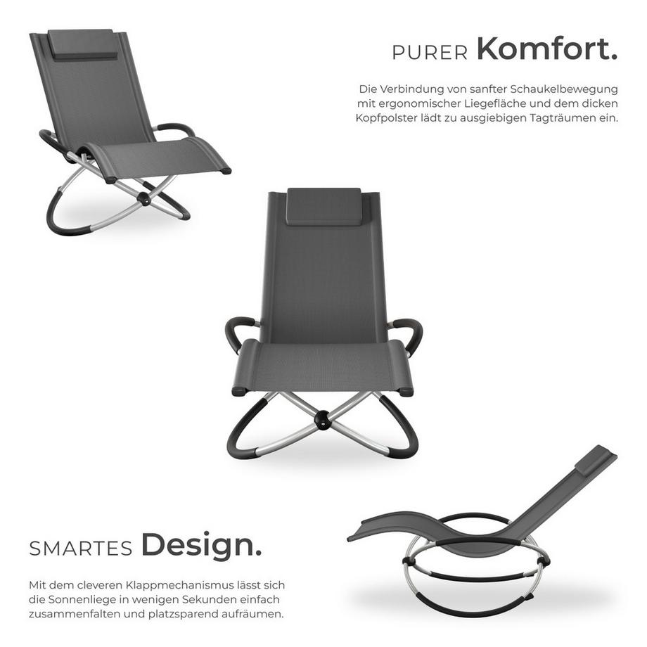 Tectake Sonnenliege Paulina mit Textilene ergonomisch, atmungsaktiv, widerstandsfähig und faltbar  