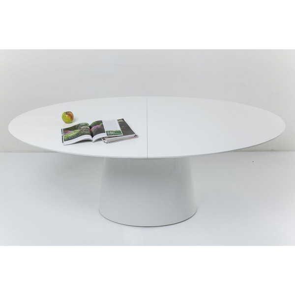 KARE Design Table à rallonge Benvenuto Blanc 200(50)x110cm  