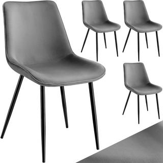 Tectake Lot de chaises de salle à manger Monroe aspect velours  