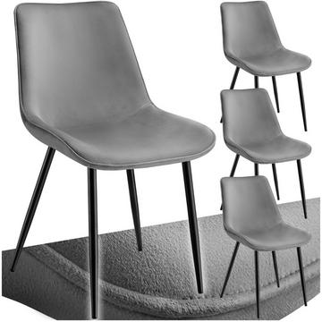 Lot de 4 chaises de salle à manger Monroe aspect velours