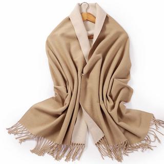 Only-bags.store  Kaschmirschal übergroß Pashmina große warme Schals wickelt 2-tone für Herbst Winter 