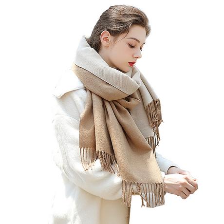 Only-bags.store  Kaschmirschal übergroß Pashmina große warme Schals wickelt 2-tone für Herbst Winter 