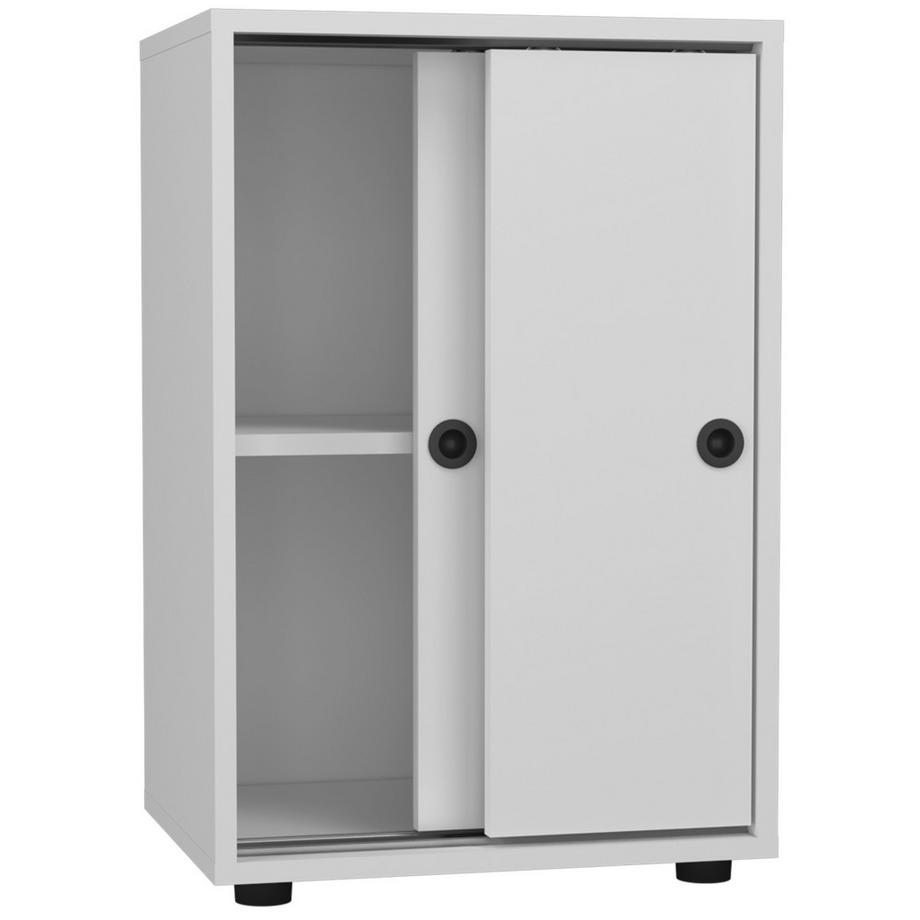 VCM Büroschrank mit 2 Fächern | moderner Aktenschrank mit Schiebetüren | Maße ca. H. 74 x B. 49 x T. 38 cm – Ulas 2-Fach  