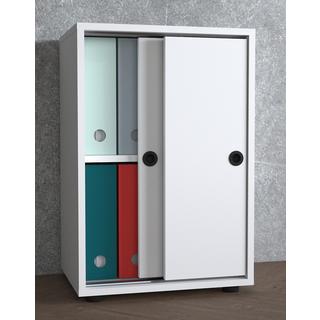 VCM Armoire de bureau Livres Classeurs Meuble de bureau Armoire Ulas 2 portes coulissantes  