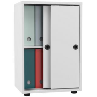 VCM Armoire de bureau Livres Classeurs Meuble de bureau Armoire Ulas 2 portes coulissantes  