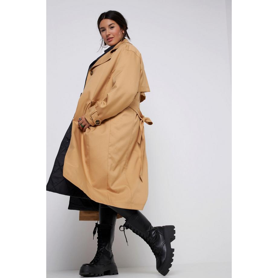 Studio Untold 2-in-1 Trenchcoat mit Steppweste, oversized, Reverskragen, Langarm  