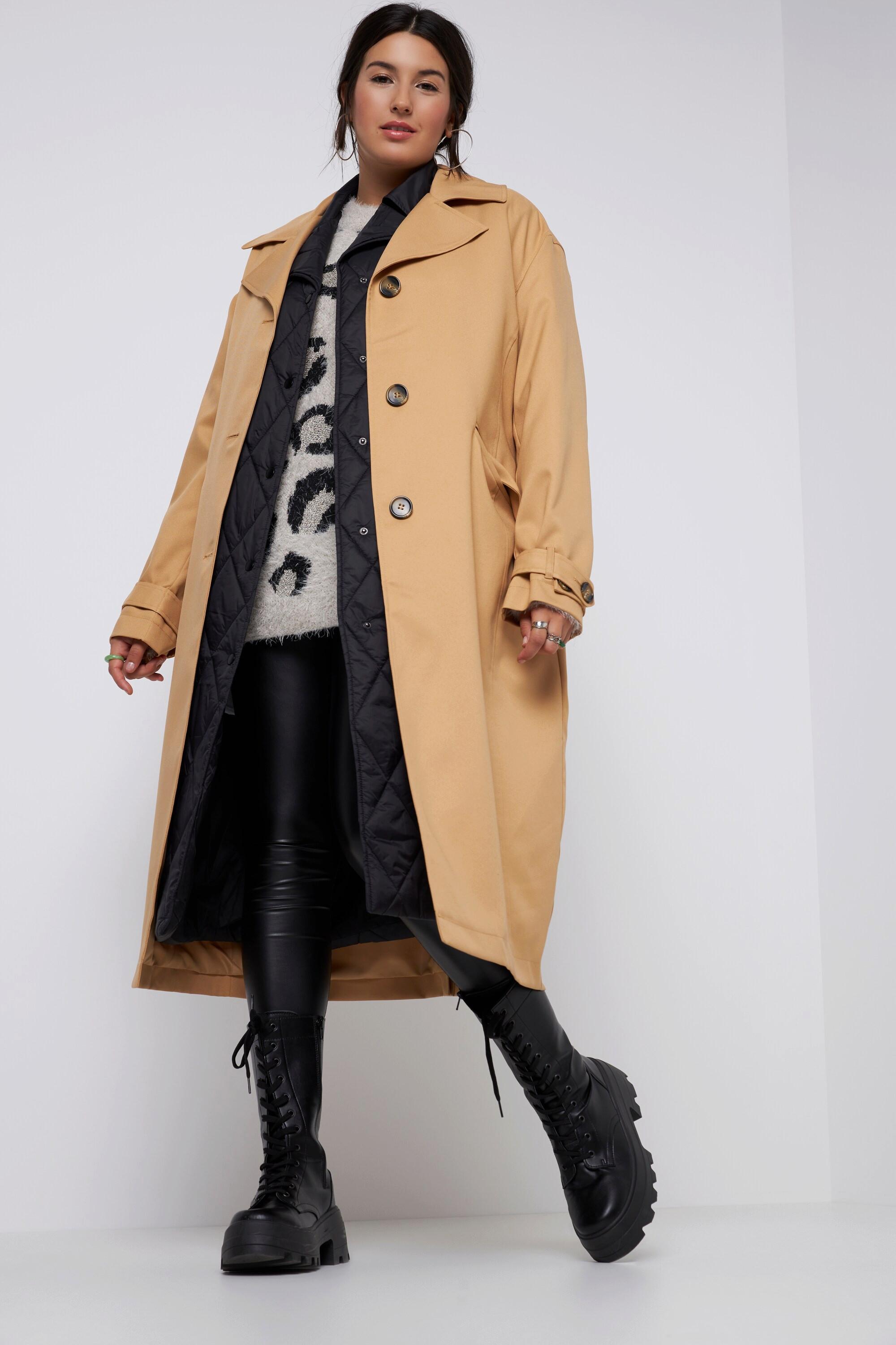 Studio Untold  Trench 2-in-1 con gilet trapuntato, taglio oversize, revers e maniche lunghe 