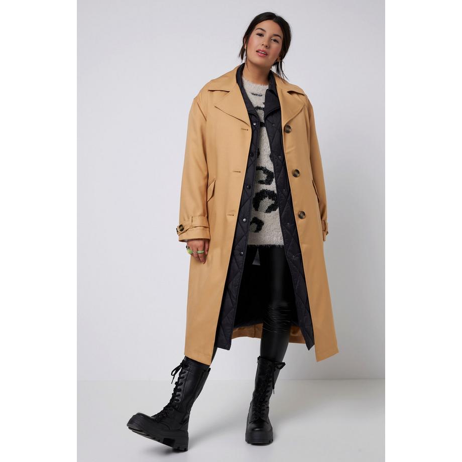 Studio Untold 2-in-1 Trenchcoat mit Steppweste, oversized, Reverskragen, Langarm  