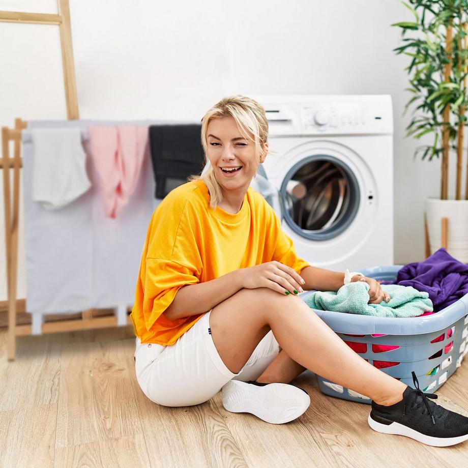 B2X Cesto portabiancheria pieghevole con 3 scomparti  