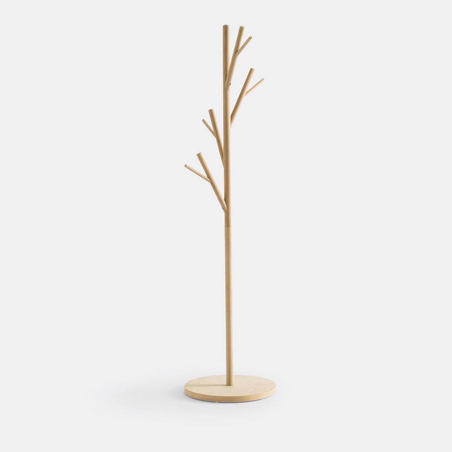 Porte-manteau en chêne et plaqué