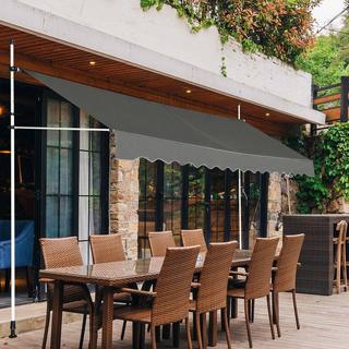 Northix Tenda da sole con morsetto larga 350 cm senza foratura, tenda da balcone resistente ai raggi UV, tenda da sole regolabile in altezza, grigio  