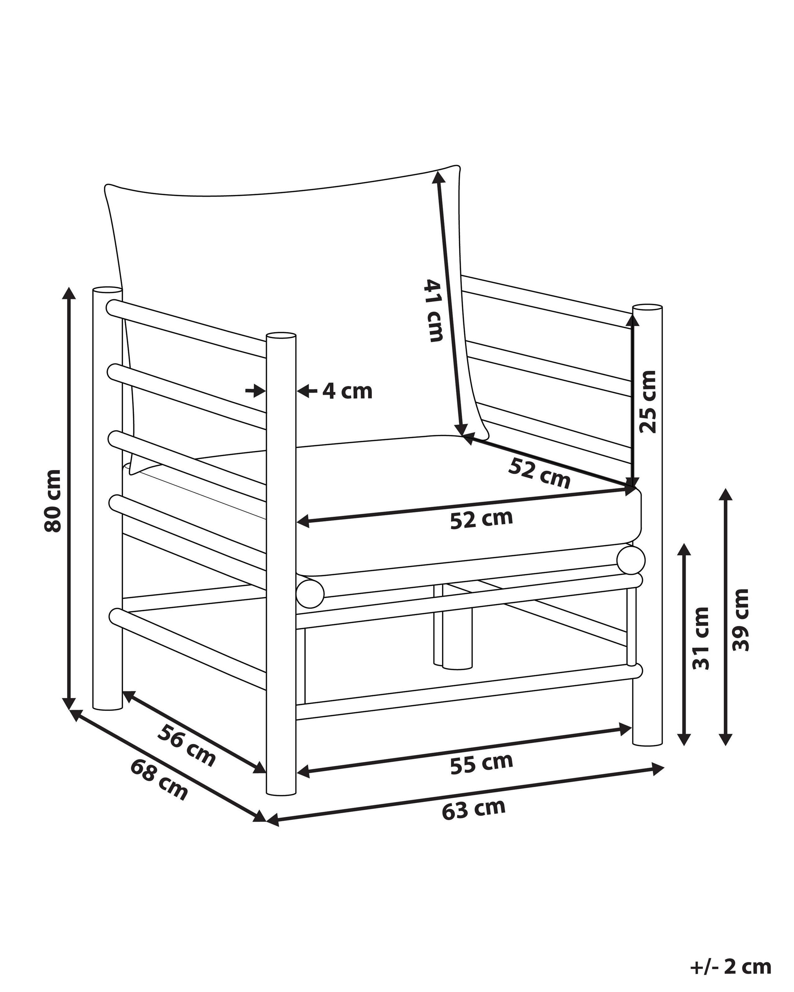 Beliani Gartensessel aus Bambusholz Boho CERRETO  