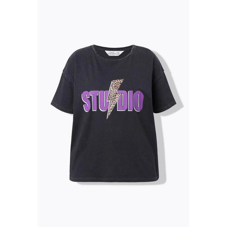 Studio Untold T-Shirt Oversize Fulmine Leopardato Mezza Manica  