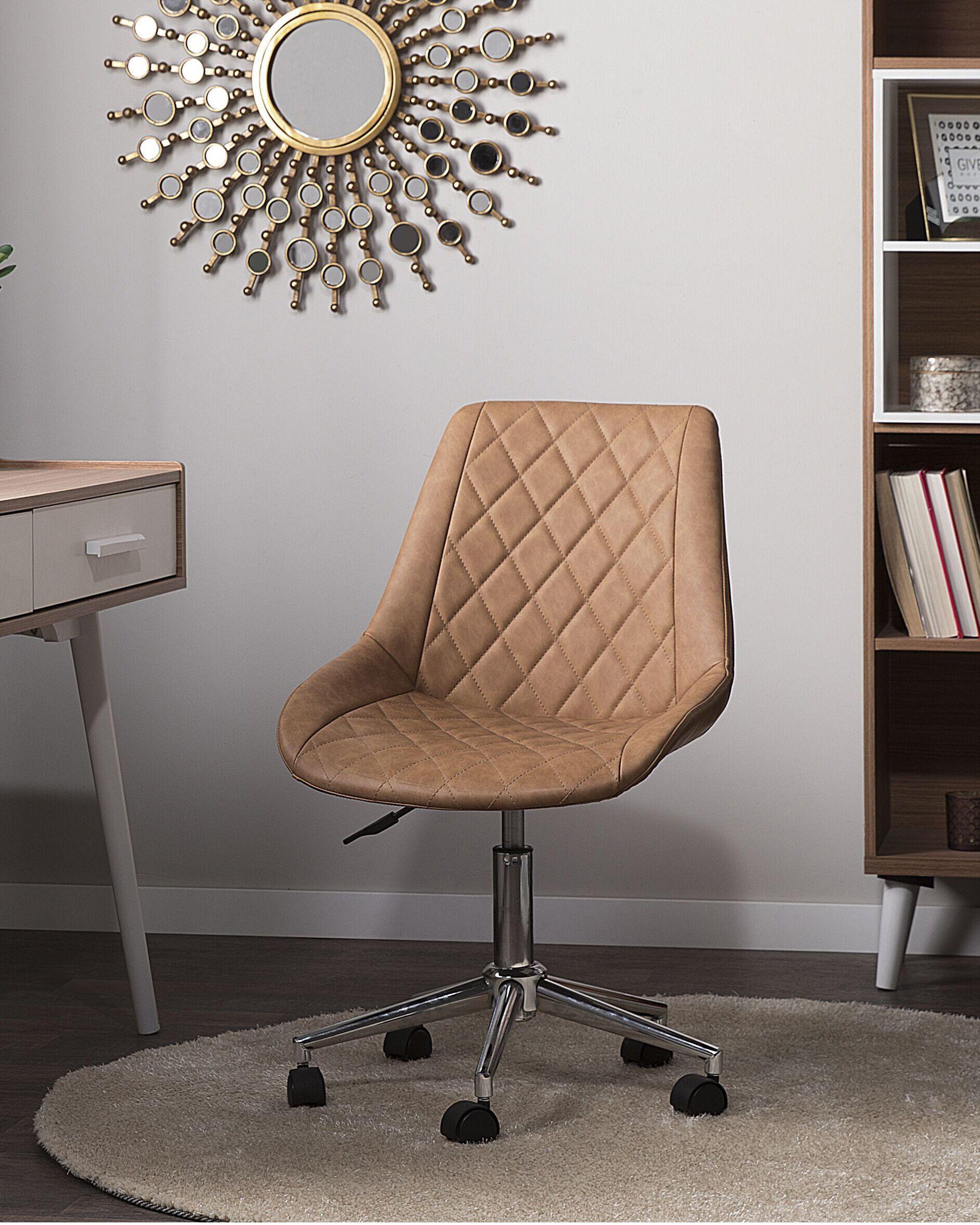 Beliani Sedia da scrivania en Pelle sintetica Glamour MARIBEL  