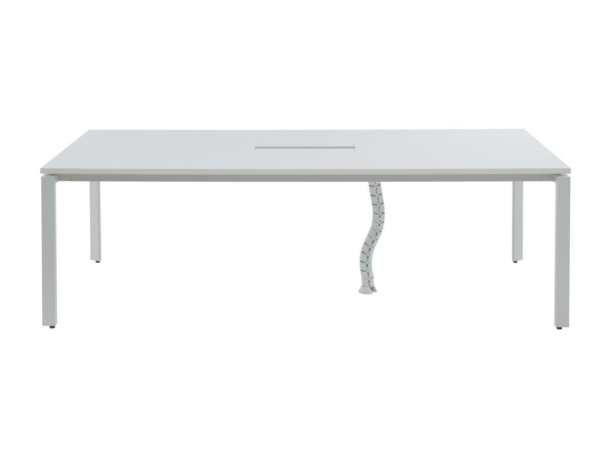 Vente-unique Table de réunion rectangulaire - 6 personnes - Blanc - L240 cm - DOWNTOWN  