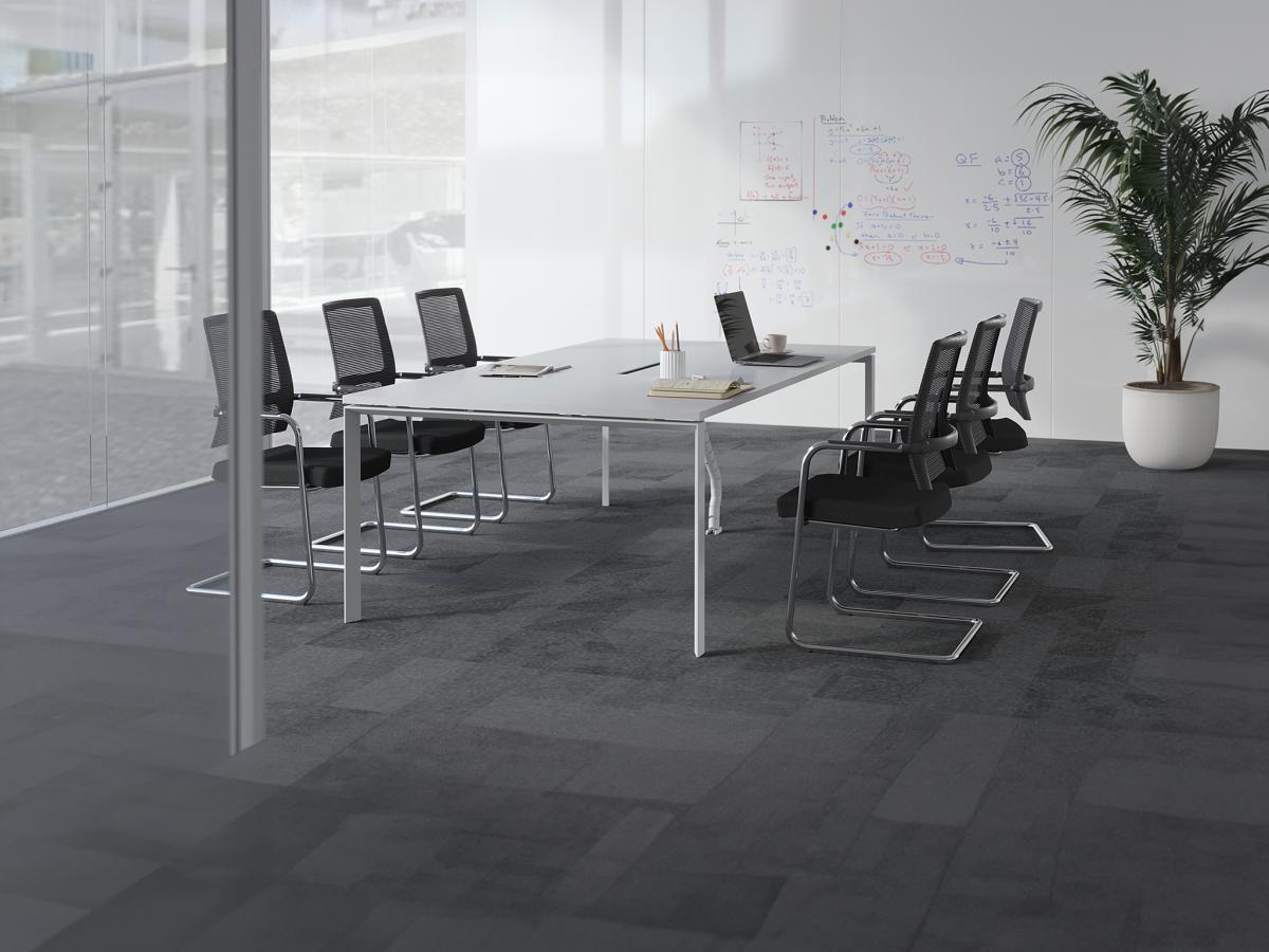Vente-unique Table de réunion rectangulaire - 6 personnes - Blanc - L240 cm - DOWNTOWN  