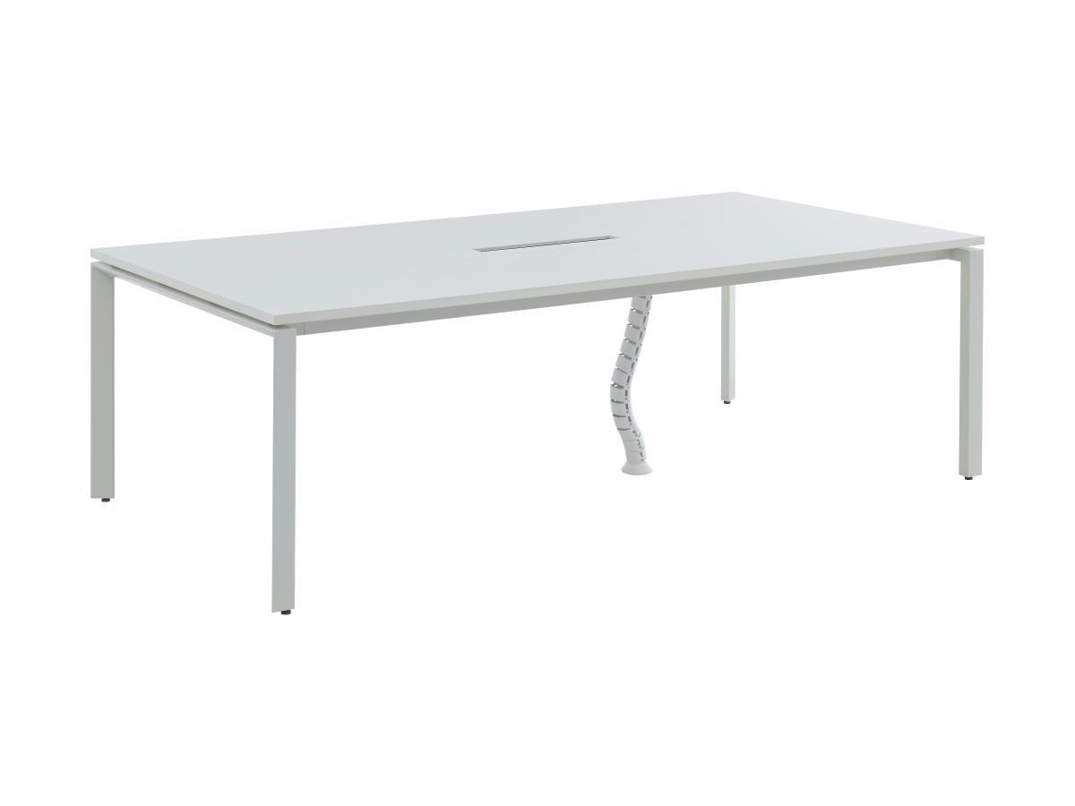 Vente-unique Table de réunion rectangulaire - 6 personnes - Blanc - L240 cm - DOWNTOWN  