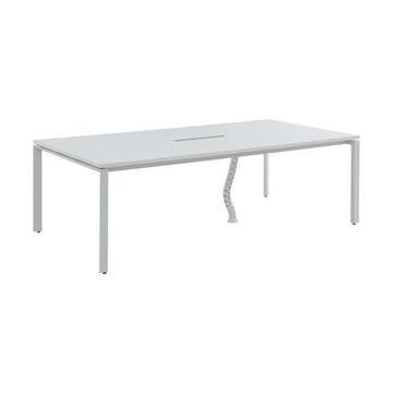 Table de réunion rectangulaire - 6 personnes - Blanc - L240 cm - DOWNTOWN