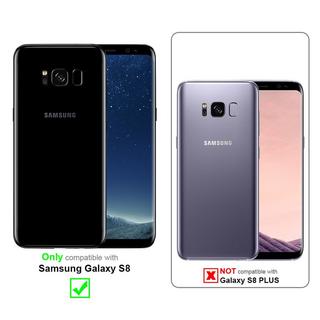 Cadorabo  Hülle für Samsung Galaxy S8 2-in-1 TPU Silikon-Rand Glas-Rücken 