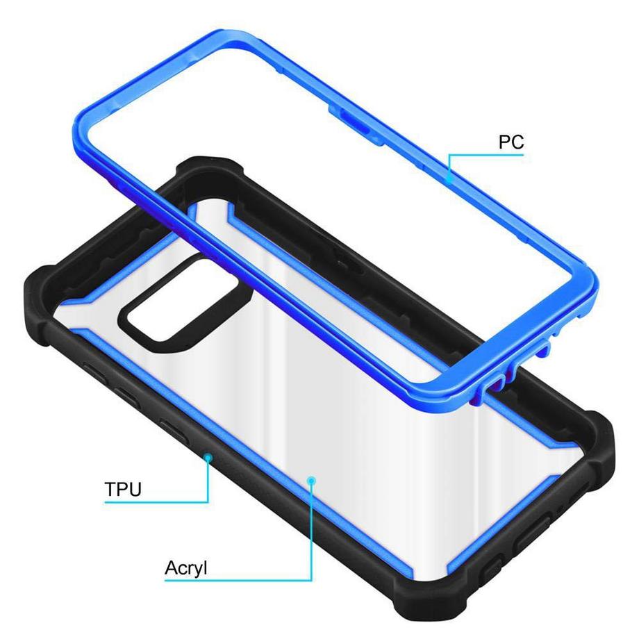 Cadorabo  Hülle für Samsung Galaxy S8 2-in-1 TPU Silikon-Rand Glas-Rücken 