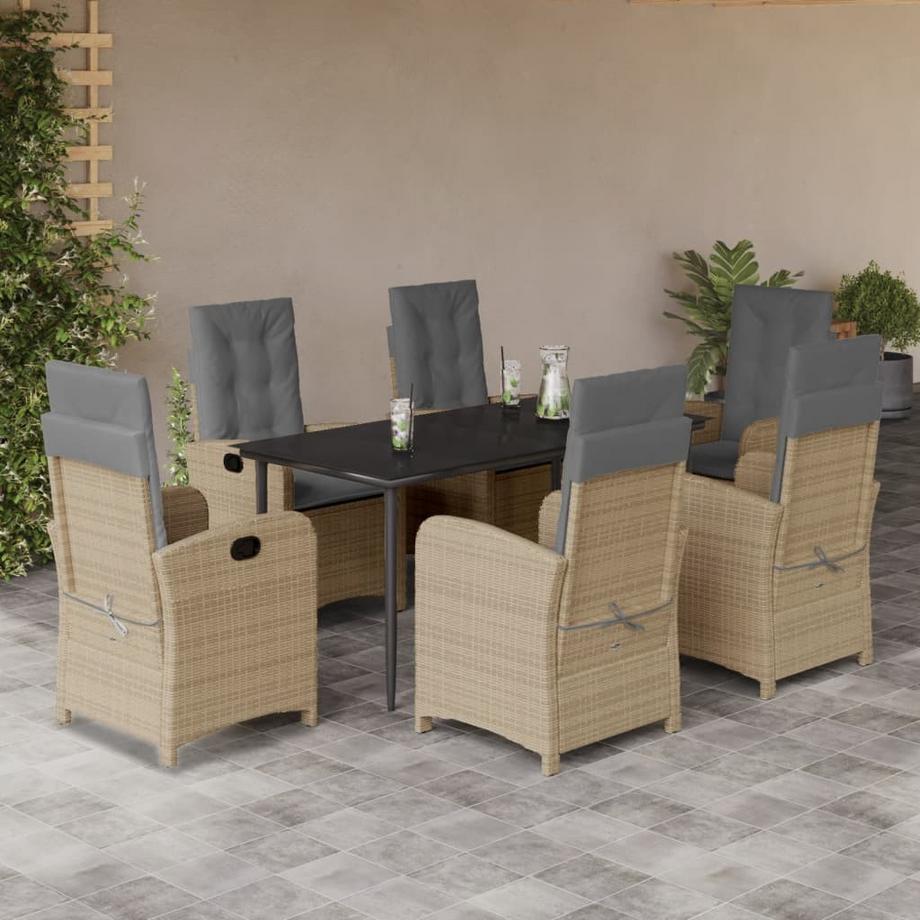 VidaXL Ensemble de salle à manger de jardin rotin synthétique  