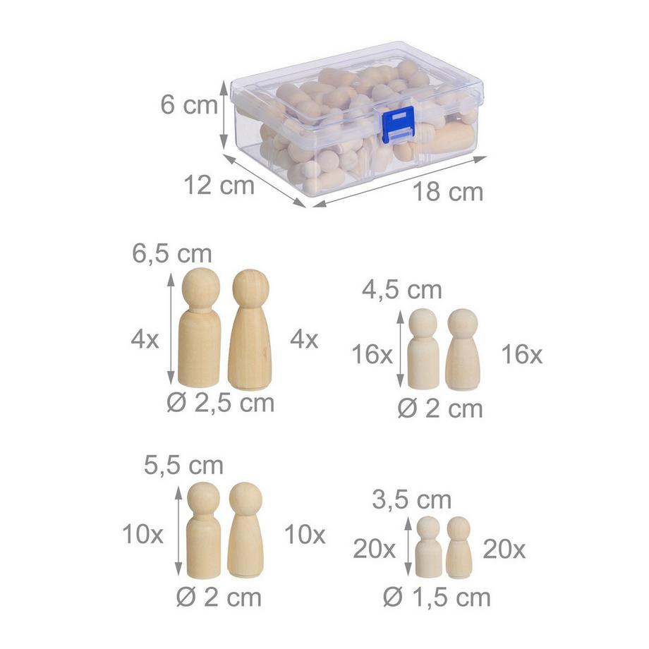 Northio  Holzfiguren zum Bemalen 100 Sets 