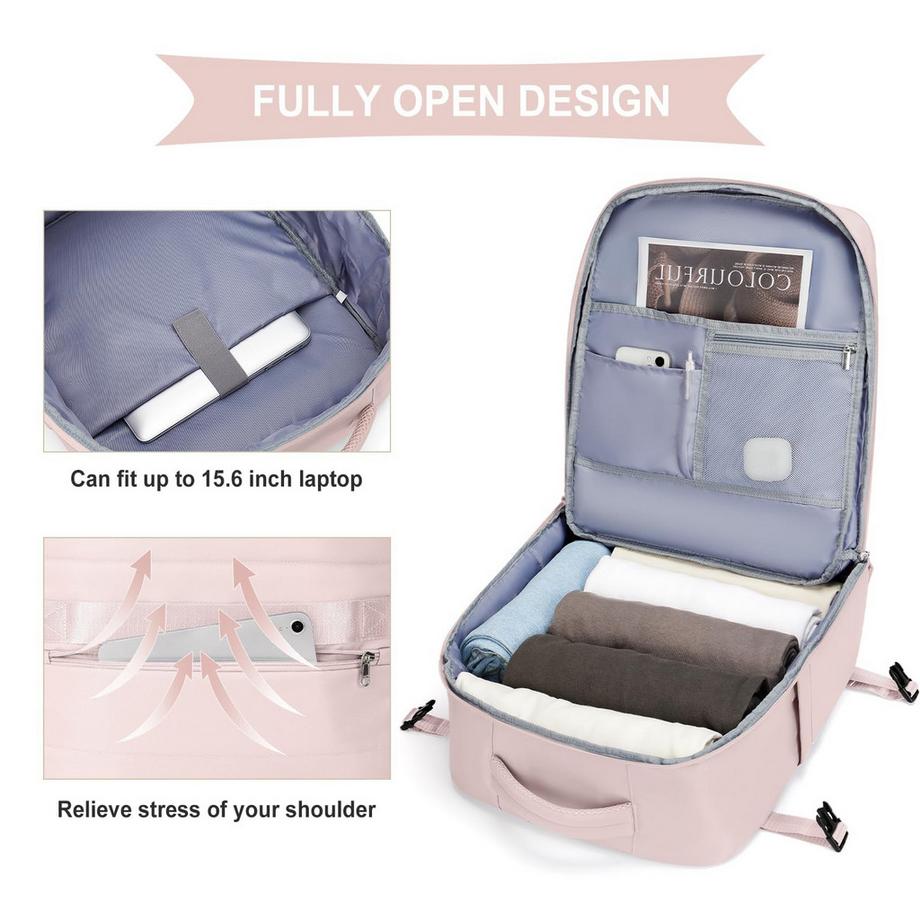 Only-bags.store Zaino da viaggio impermeabile per bagaglio a mano con scomparto per laptop  