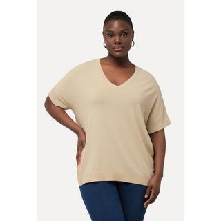 Ulla Popken  Maglia con tencel, seta, scollo a V e mezze maniche 