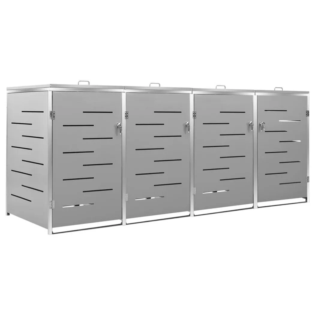 VidaXL - Mülltonnenbox edelstahl, One Size, Grau