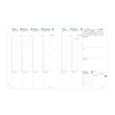 QUO-VADIS Quo Vadis - Recharge Agenda - 2025 - Trinote - Semainier Planning - Allemand - 13 mois de décembre à décembre - 18x24 cm - Papier Cl airefontaine blanc - Fabrication française  
