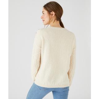 Damart  Zopfmusterpullover mit Knöpfen, Thermolactyl. 