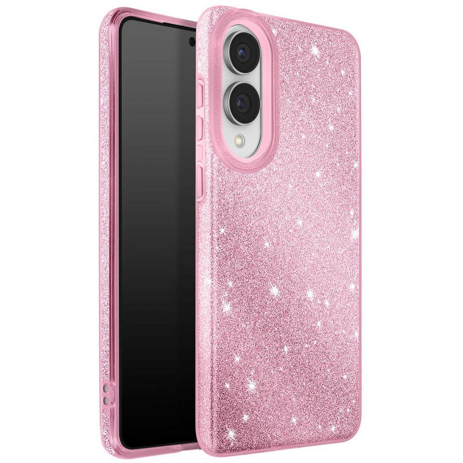 Avizar  Cover per Galaxy S25 Edge Design bi-materiale e finitura glitterata 