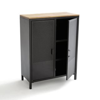 La Redoute Intérieurs Armoire basse 2 portes métal acier et chêne Agama  