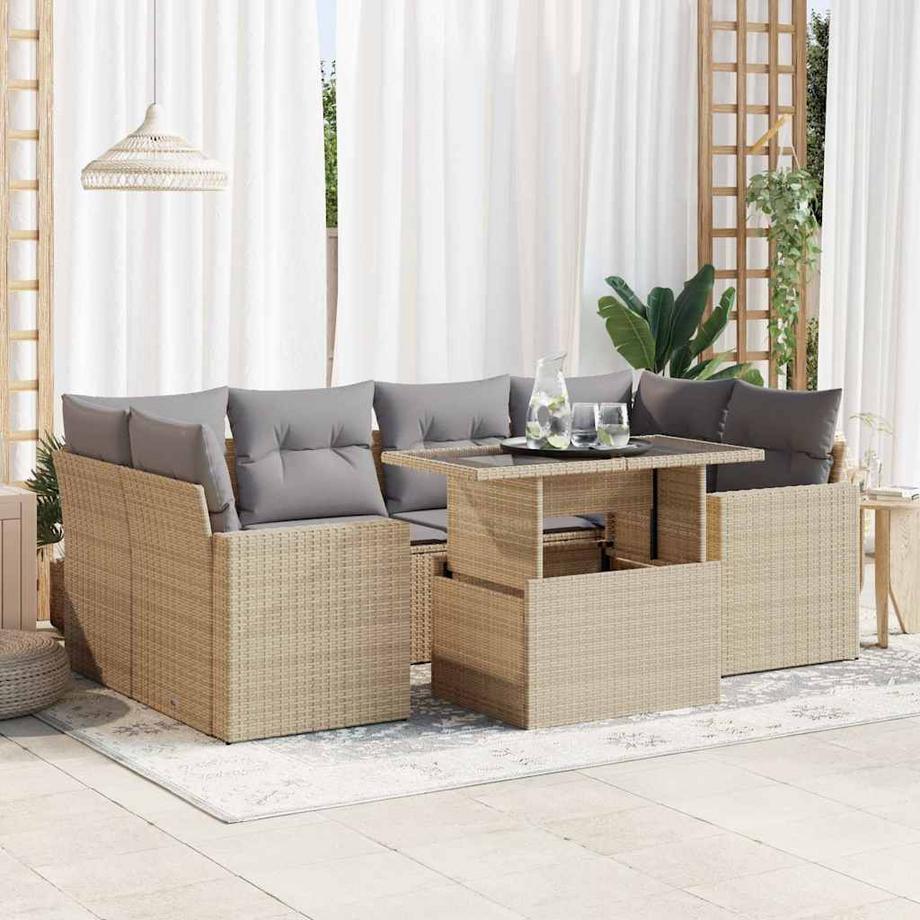 VidaXL Ensemble de canapés de jardin rotin synthétique  