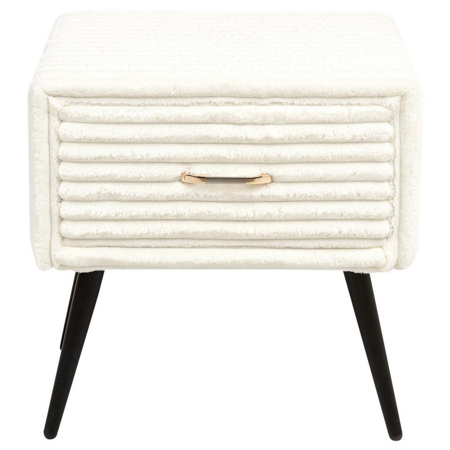 Beliani Comodino 1 cassetto en Velluto a coste Glamour FLAYAT  