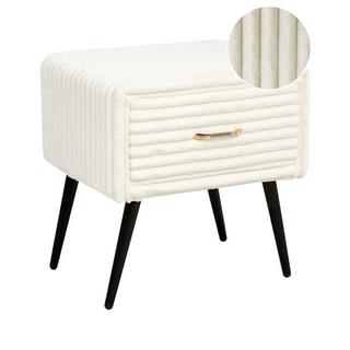 Beliani Table de nuit à 1 tiroir en Velours côtelé Glamour FLAYAT  