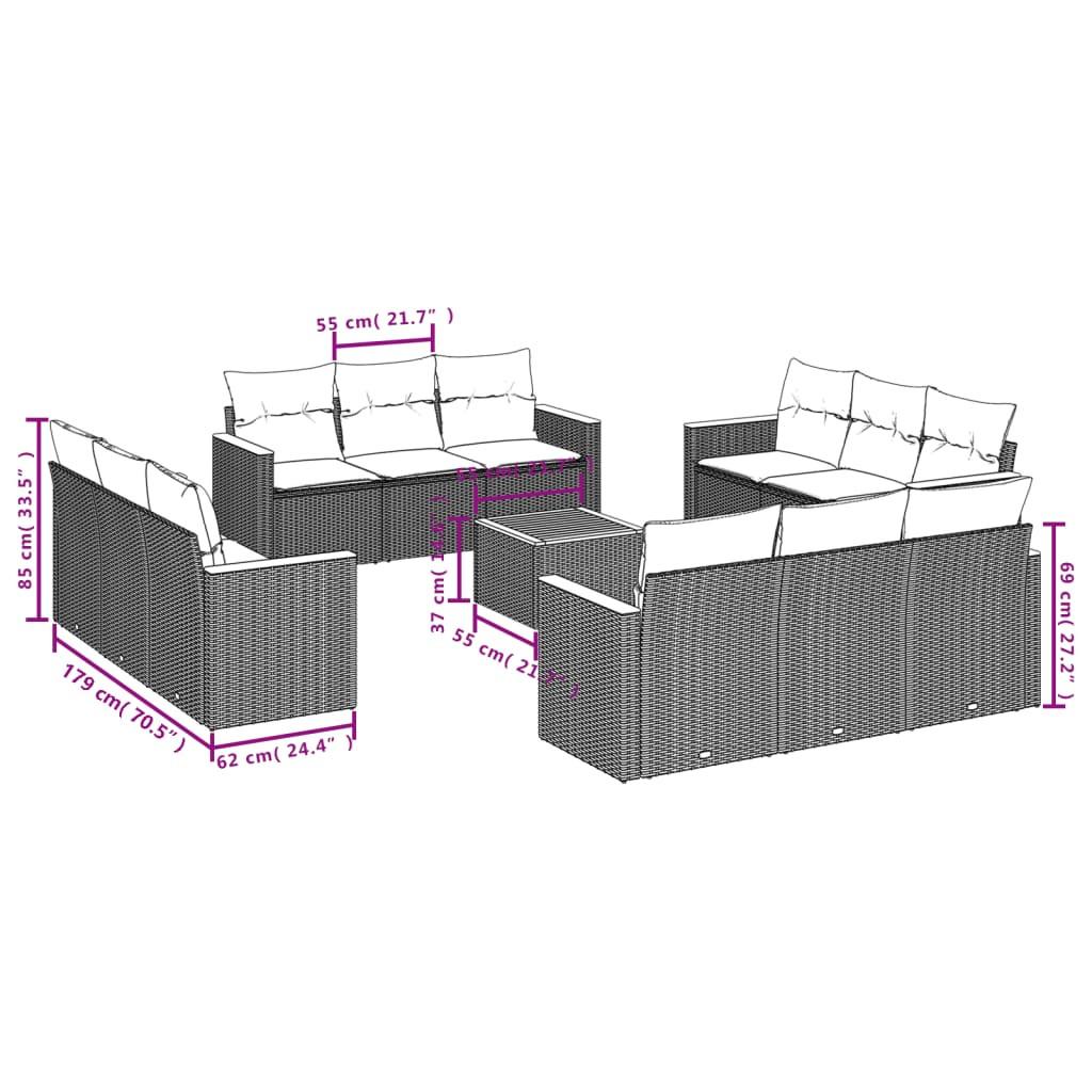 VidaXL Ensemble de canapés de jardin rotin synthétique  