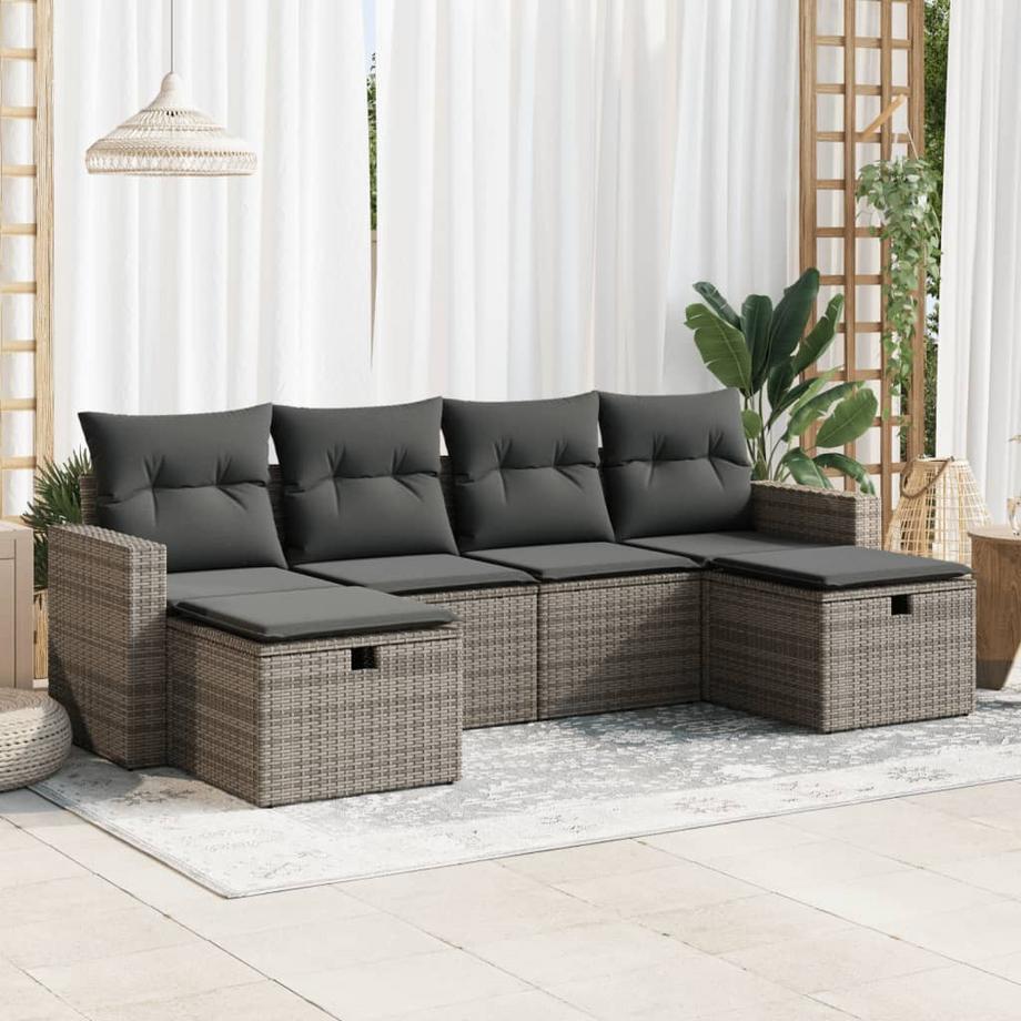 VidaXL Ensemble de canapés de jardin rotin synthétique  