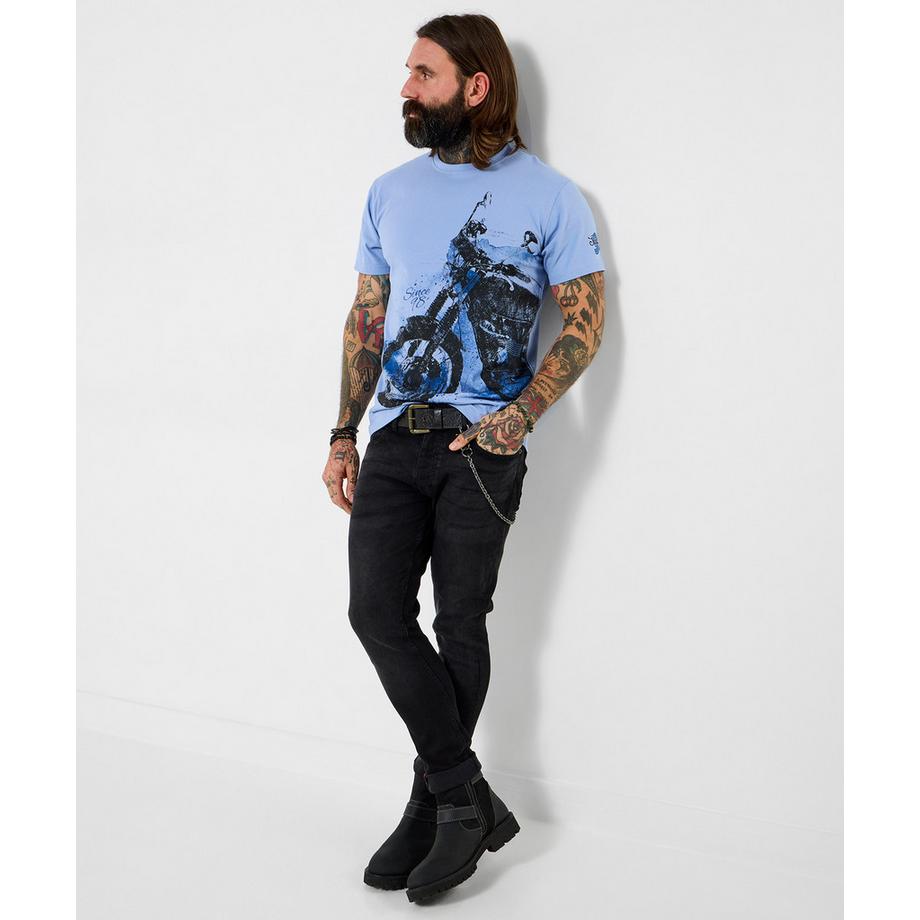 Joe Browns T-Shirt mit skizziertem Motorradmotiv  