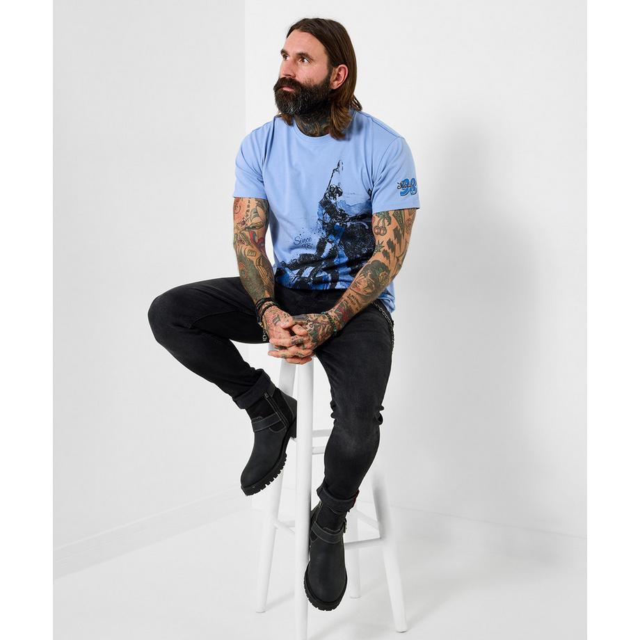 Joe Browns T-Shirt mit skizziertem Motorradmotiv  