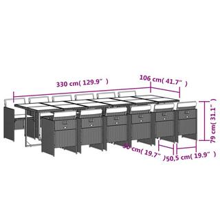 VidaXL Ensemble de salle à manger de jardin rotin synthétique  