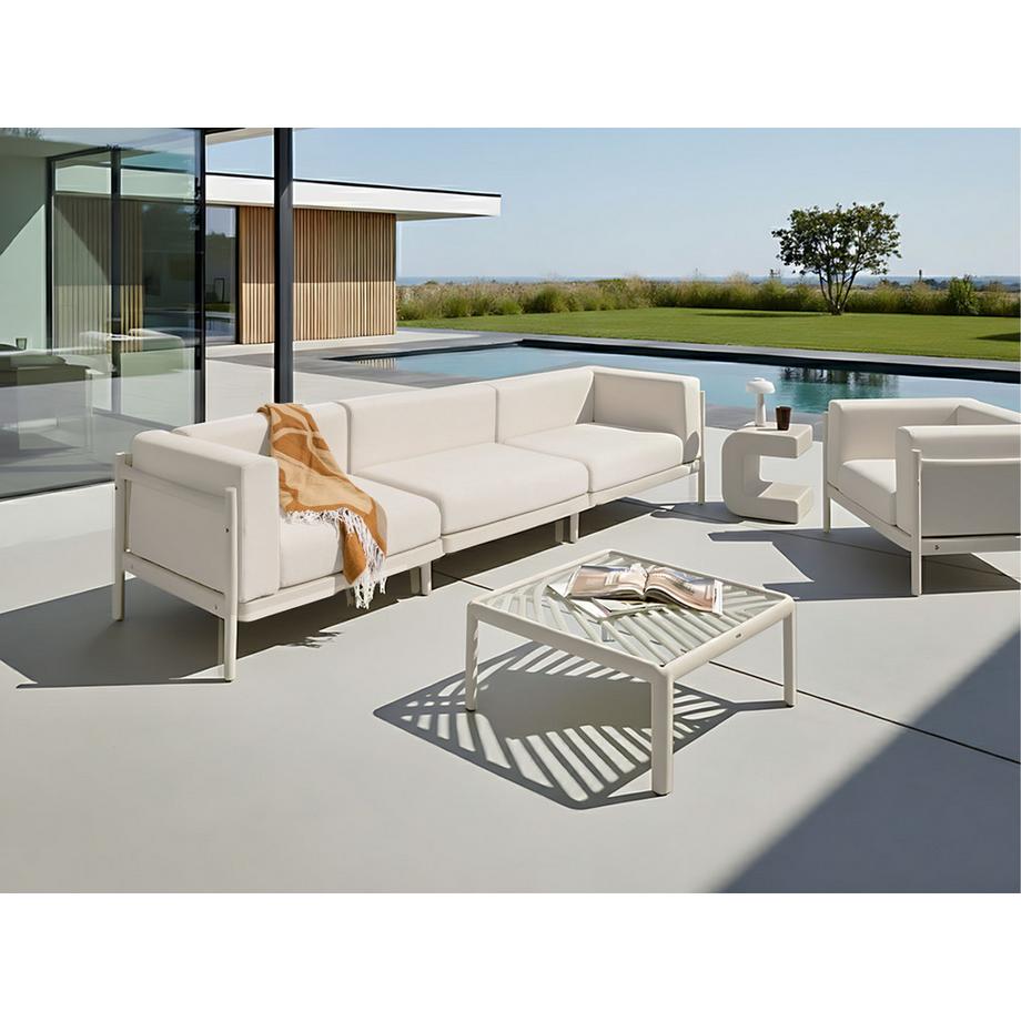 Beliani Canapé 3 places en Matière synthétique Minimaliste FERRETTI  