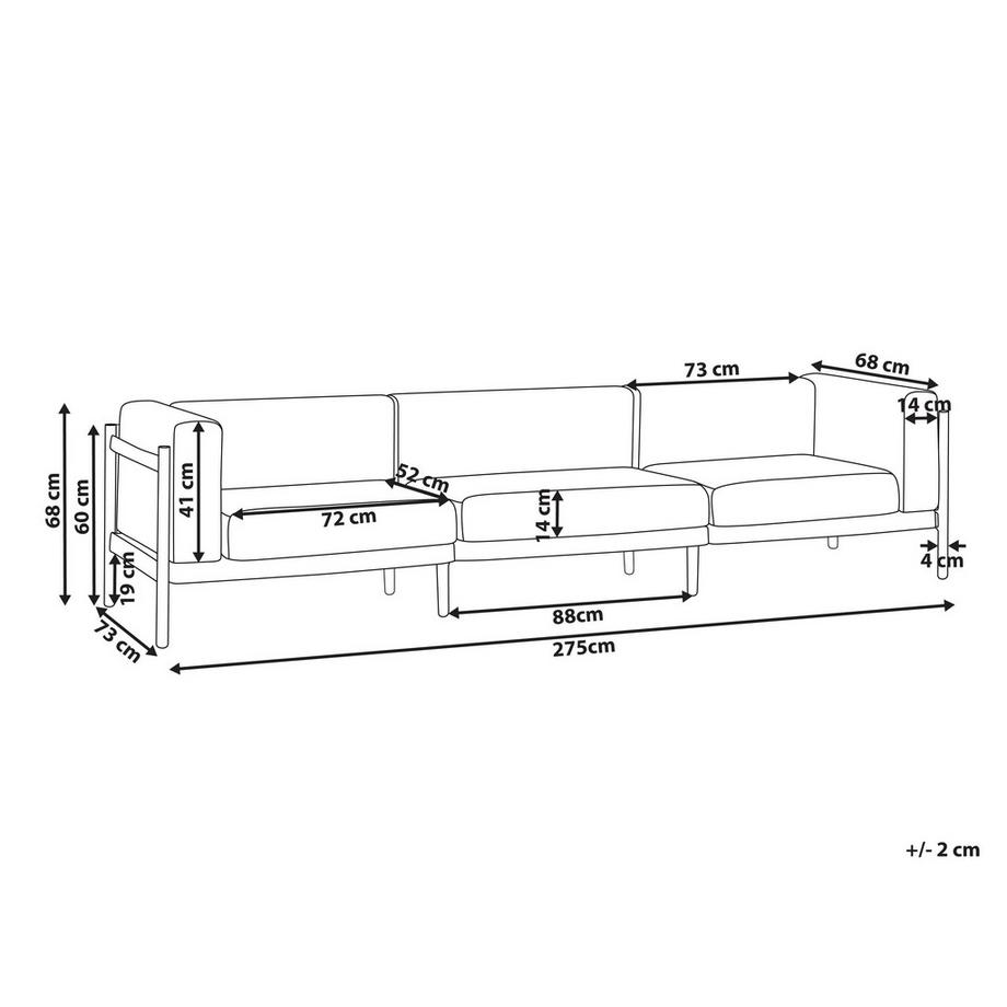 Beliani Canapé 3 places en Matière synthétique Minimaliste FERRETTI  