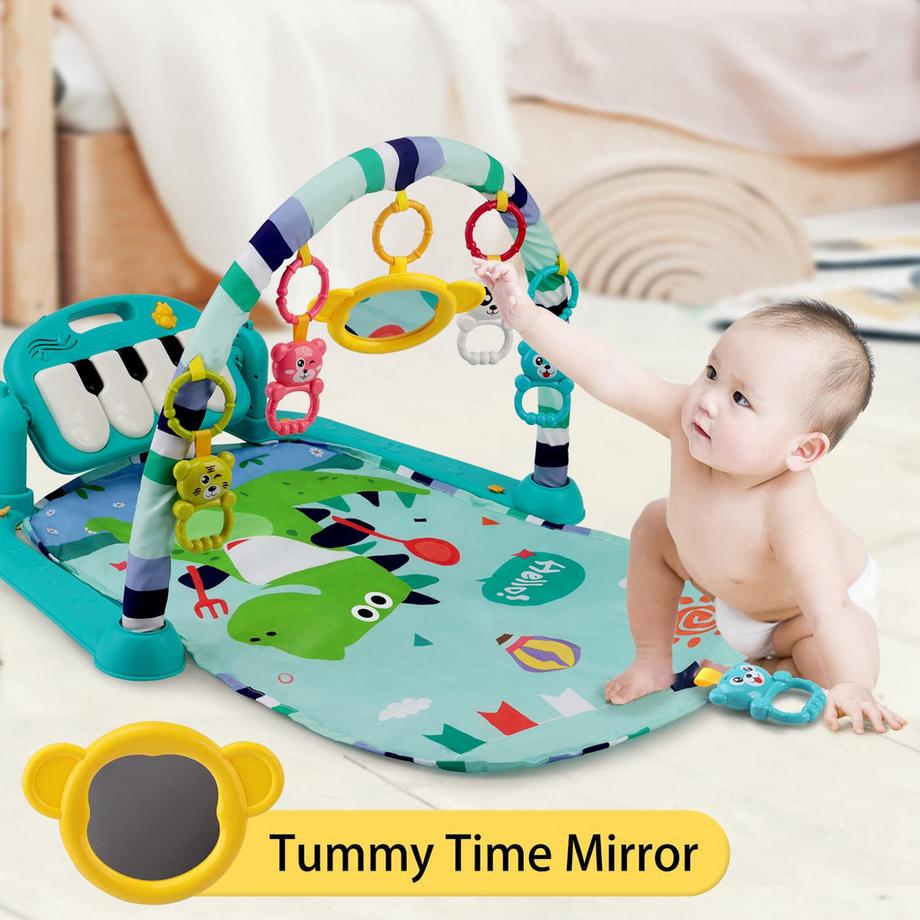 Activity-board  Spieldecke mit Spielbogen, Aktivitätsdecke mit Klavier und Rassel, multifunktionaler Baby-Spielbogen ab Geburt 