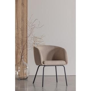 mutoni Chaise avec accoudoirs Noelle Tissu sable  