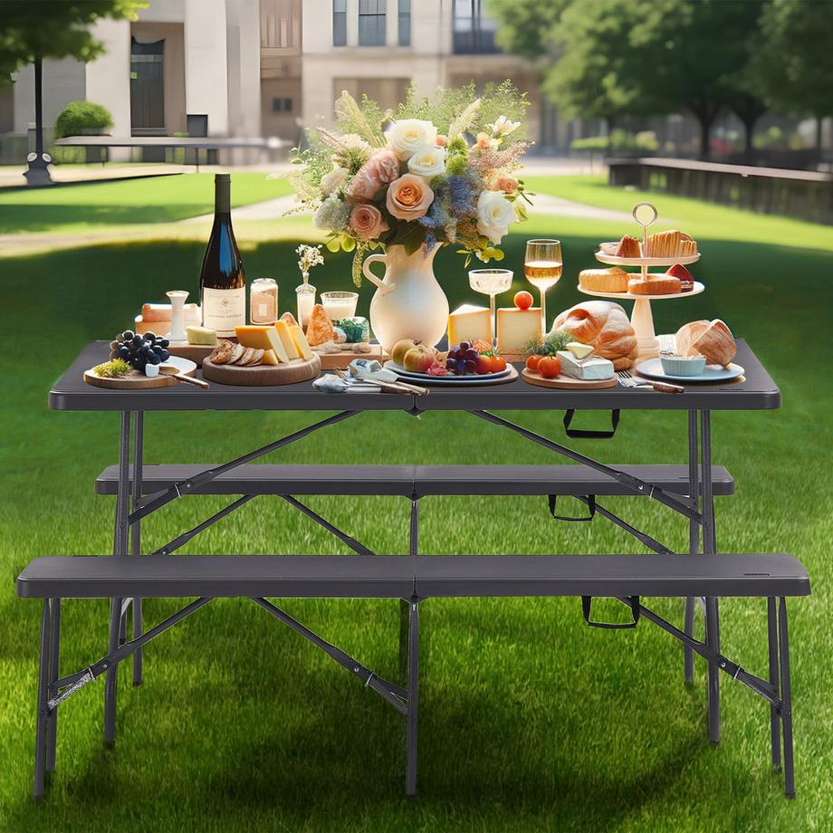 Arebos Bierzeltgarnitur Festzeltgarnitur Biertisch Set klappbar Campingtisch  